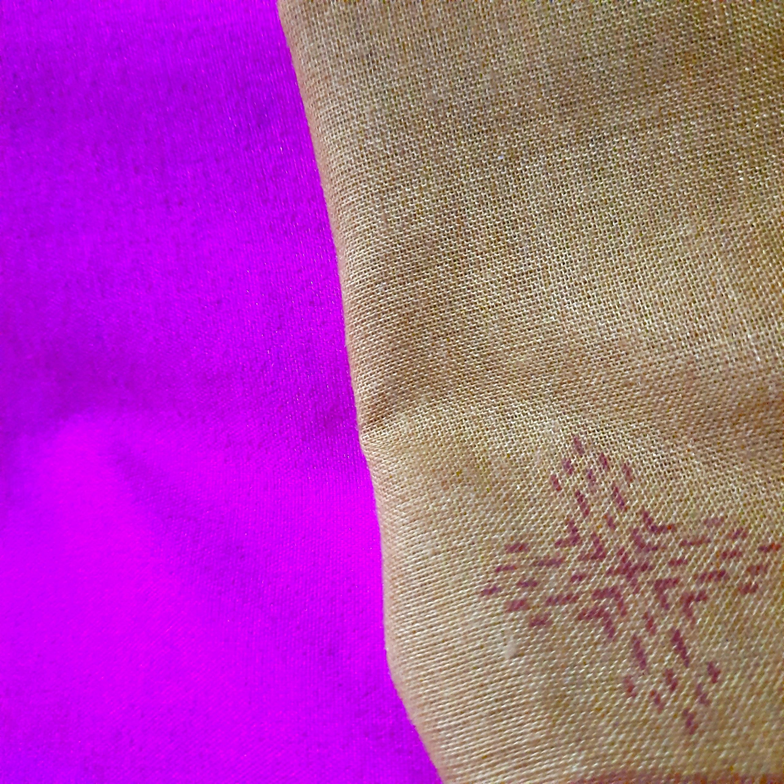 Pink and brown fabric texture close-up
